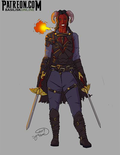 2017. Commission. Tiefling Rogue.