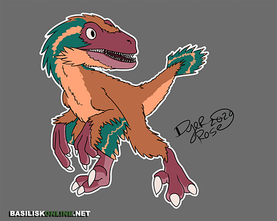 2020. Licensable. Feathered Jurassic-Park styled Velociraptor.